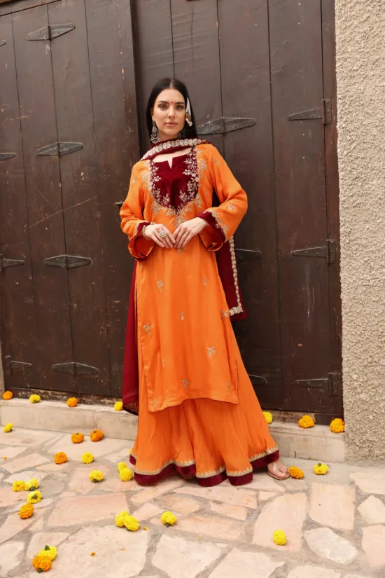 Kesariya Sharara Set