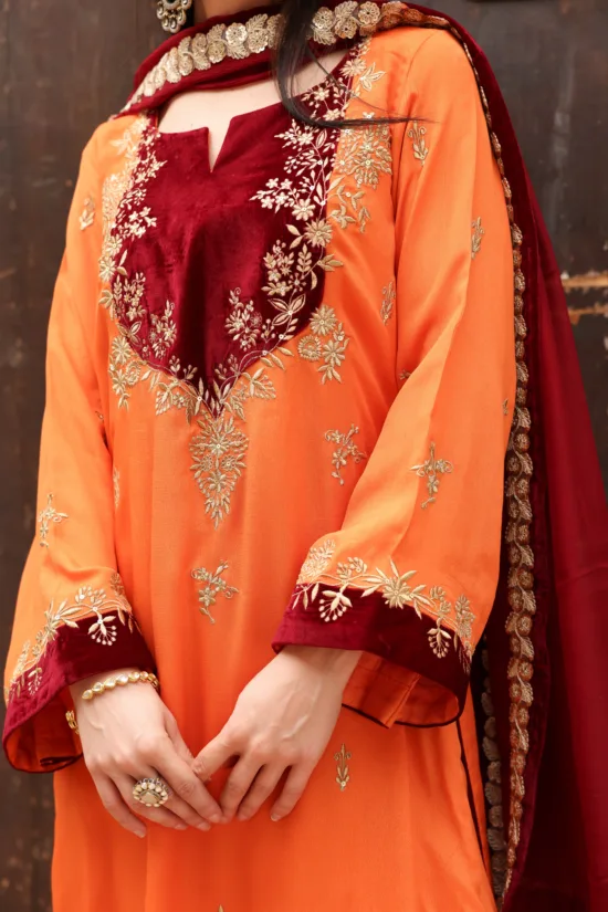 Kesariya Sharara Set