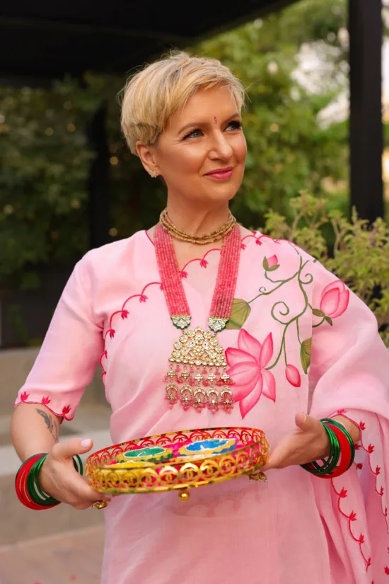 Pink Chanderi Saree