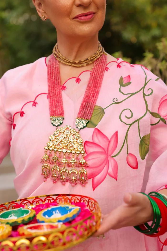 Pink Chanderi Saree