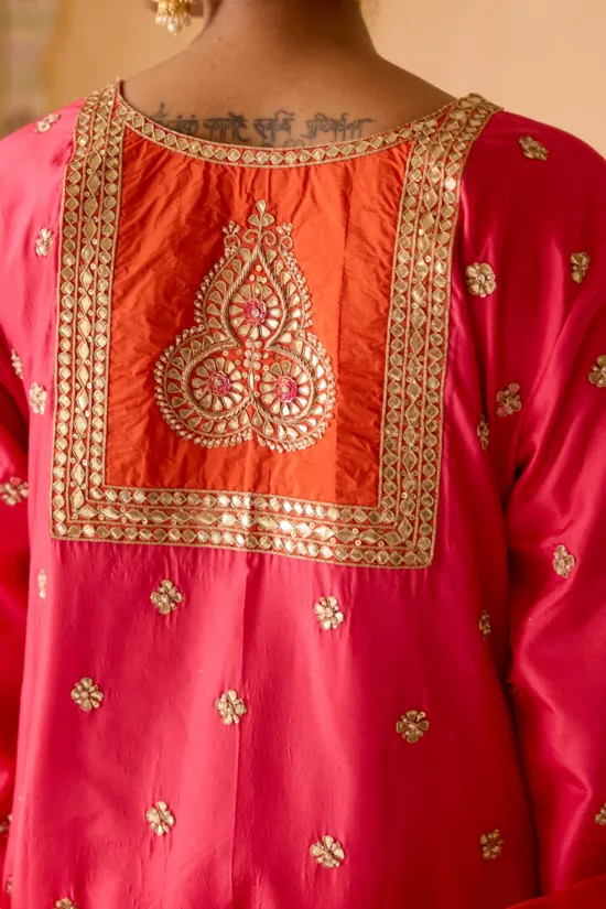 Pink kurta with Farsi salwar