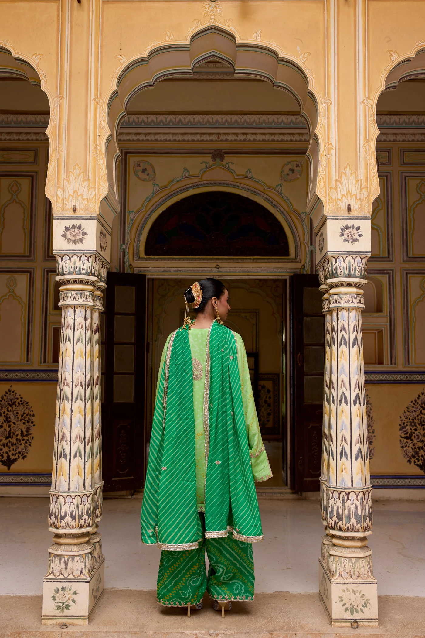 Pista Green Marodi Farshi salwar Set