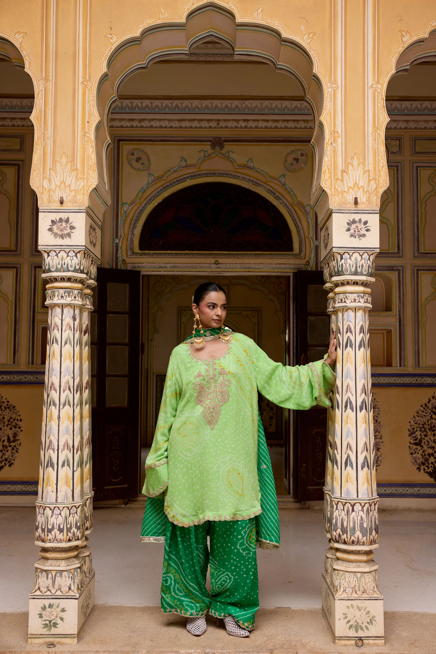 Pista Green Marodi Farshi salwar Set