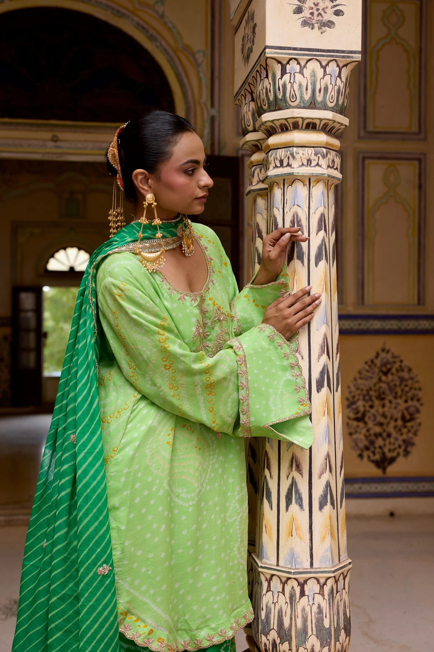 Pista Green Marodi Farshi salwar Set