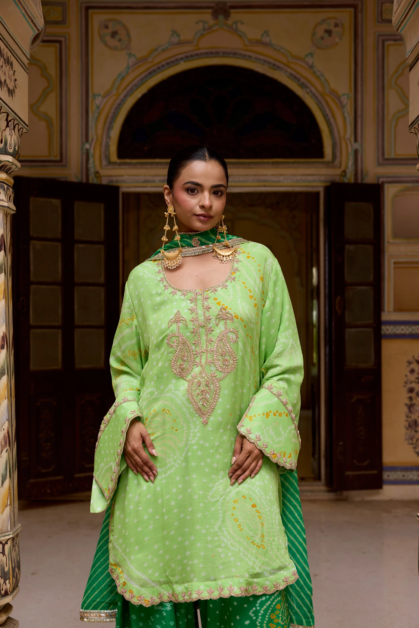 Pista Green Marodi Farshi salwar Set