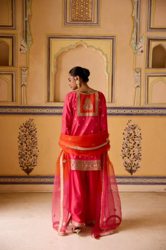 Pink kurta with Farsi salwar