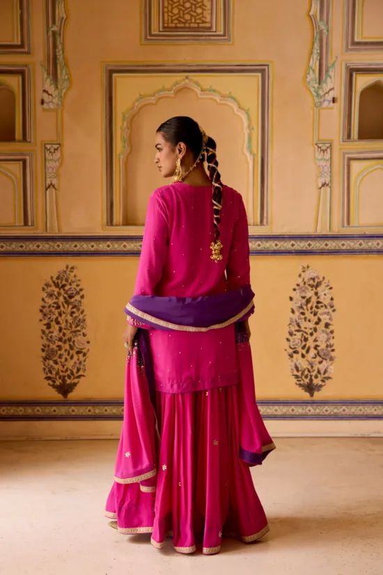 pink purple sharara set