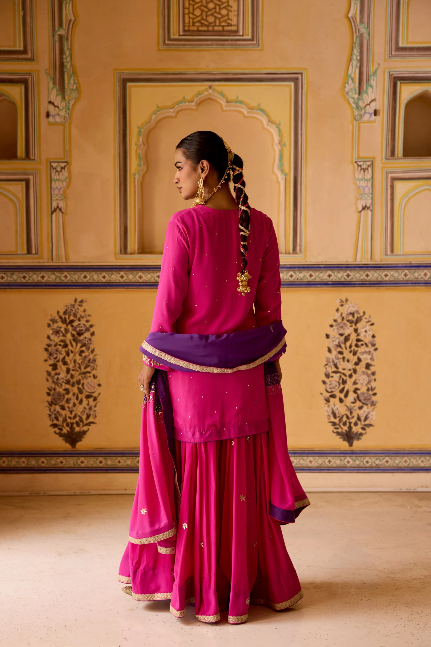 pink purple sharara set